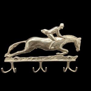 Rider & Horse Solid Brass Key Rack